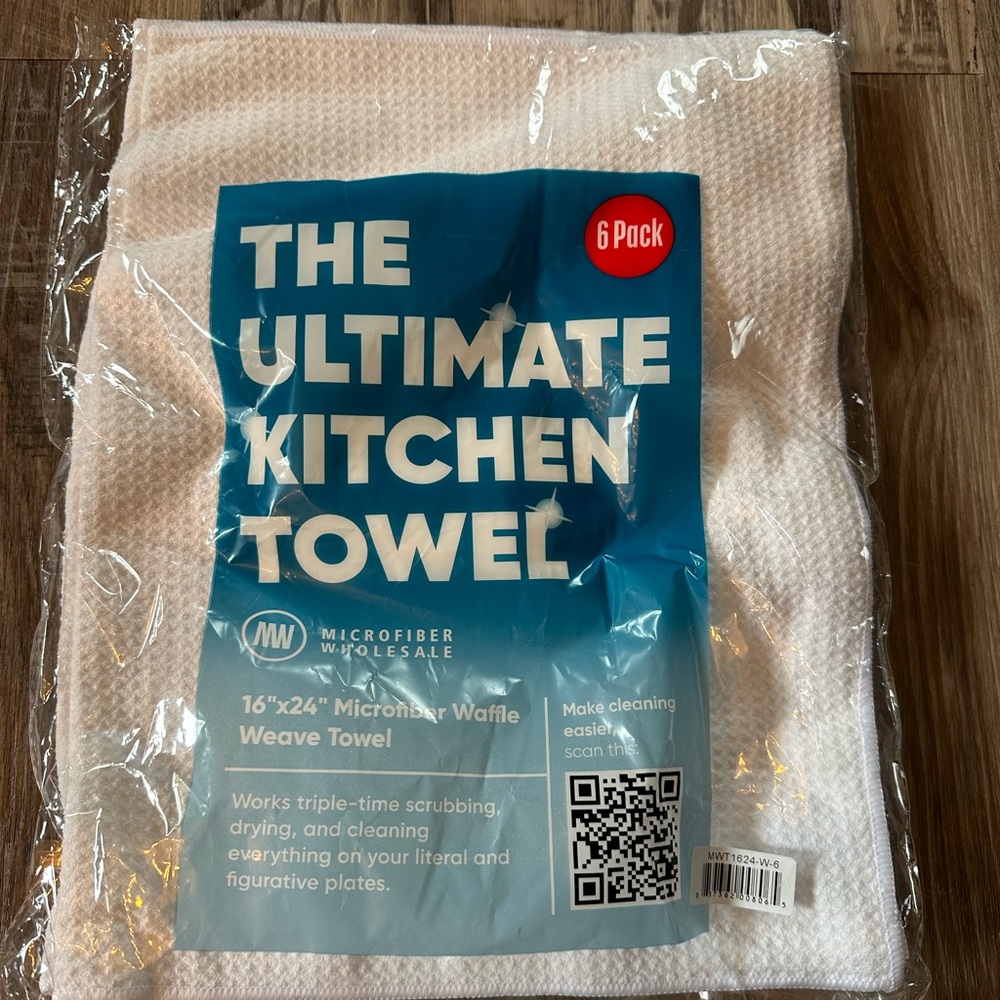 4-Pack White Waffle-Weave Kitchen Towels